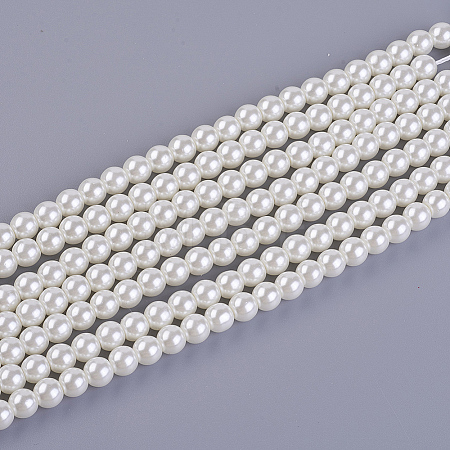 Eco-Friendly Dyed Glass Pearl Bead Strands X-HY-A008-6mm-RB002-1