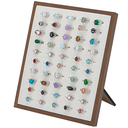 50-Slot Wooden Photo Frame Earring Organizer Display Stands with Velvet Mat ODIS-SC0001-10-1