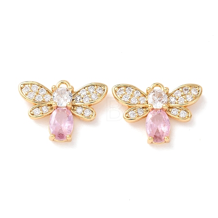 Brass Micro Pave Cubic Zirconia Pendants KK-A284-15G-02-1
