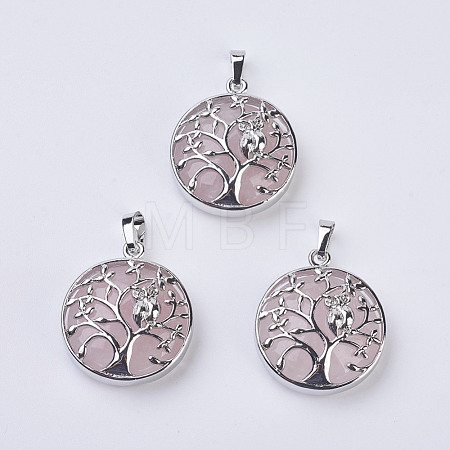 Natural Rose Quartz Pendants G-K234-E11-1