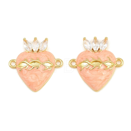 Brass Pave Clear Cubic Zirconia Connector Charms CU-CBA3D67-03G-04-1