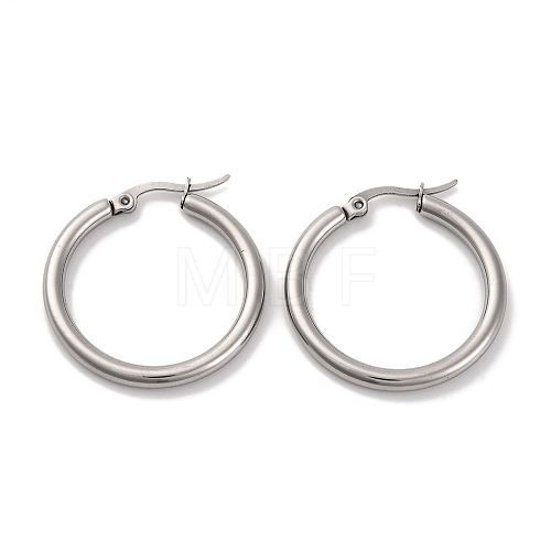 Non-Tarnish Ring 304 Stainless Steel Hoop Earrings for Women Men EJEW-B049-01C-P-1