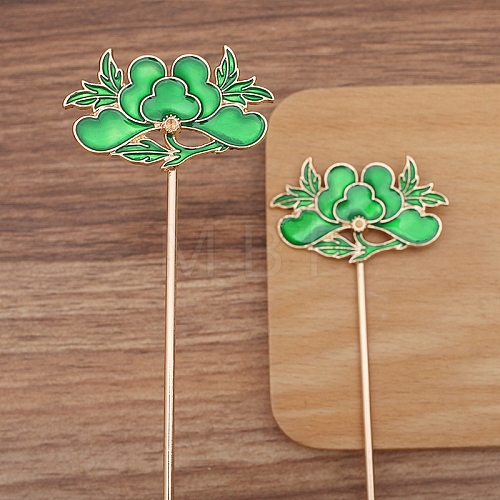 Flower Alloy Enamel Hair Stick Finding PW-WG0A83D-08-1