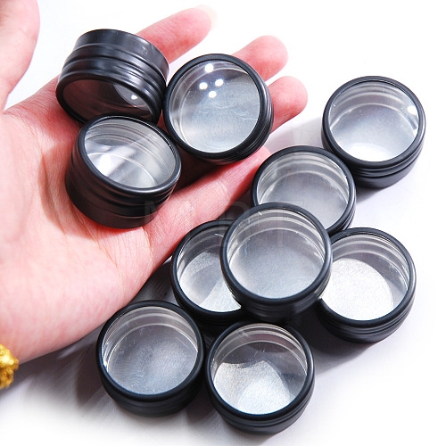 Round Aluminum Candle Tins with Visible Window CAND-PW0013-71B-1