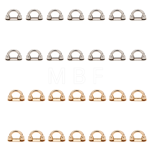 28Pcs 2 Colors Alloy D-Ring Suspension Clasps with Screw & Gasket FIND-CA0007-31-1