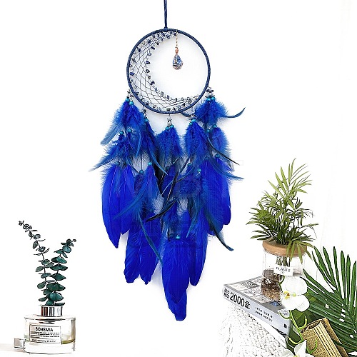 Woven Net/Web with Feather Hanging Ornaments PW-WGED7ED-01-1