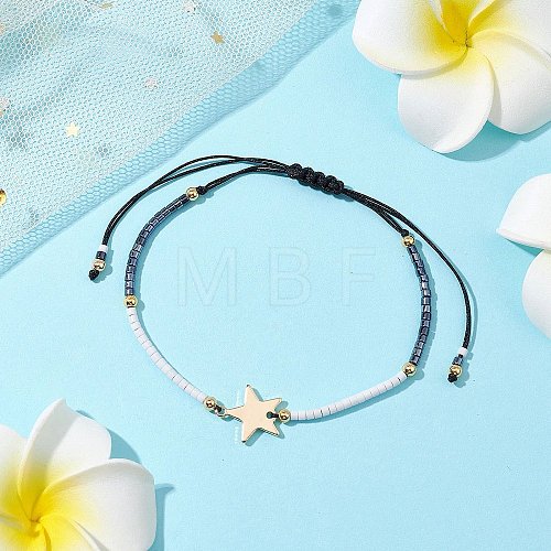 Glass Seed Braided Beaded Bracelets for Women BJEW-MZ00128-02-1