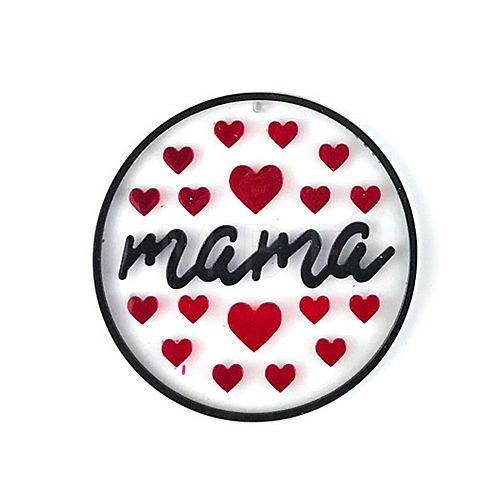 DIY Mother's Day Theme Flat Round Pendant Silicone Molds SIMO-H010-02H-1