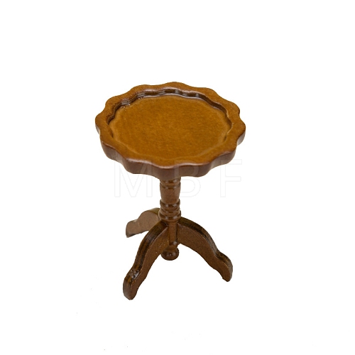 Wooden Round Pie Crust Table Miniature Ornaments PW-WGCE583-01-1