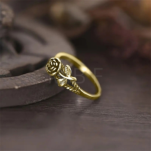 Alloy Rose Finger Rings WG6B24B-02-1