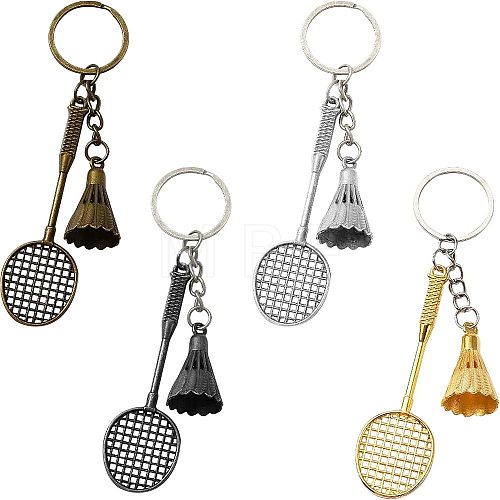 Unicraftale 4Pcs 4 Colors Zinc Alloy Keychain KEYC-UN0001-07-1