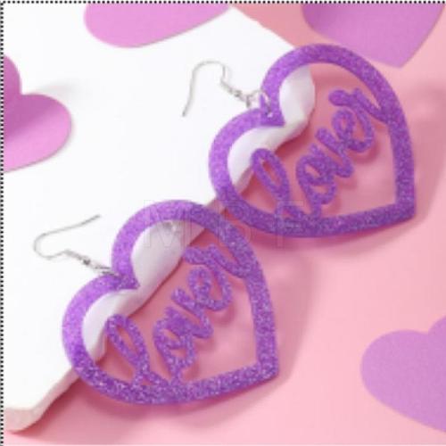 Creative Heart Acrylic Dangle Earrings GN3054-3-1