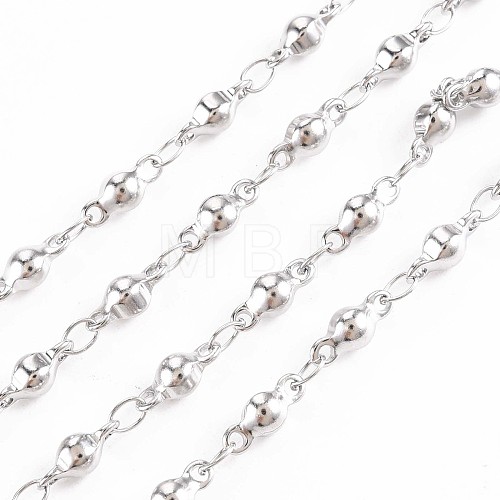 201 Stainless Steel Flat Round & Oval Link Chains STAS-N092-114-1