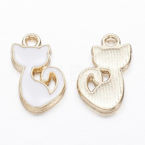 Alloy Enamel Kitten Charms X-PALLOY-P118-26-1