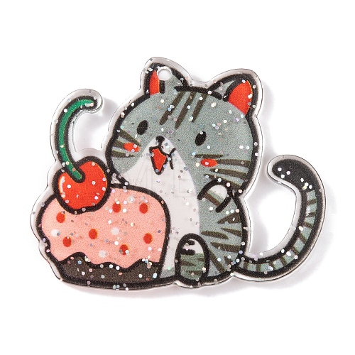 Cat Theme Acrylic Pendants MACR-U003-03A-1