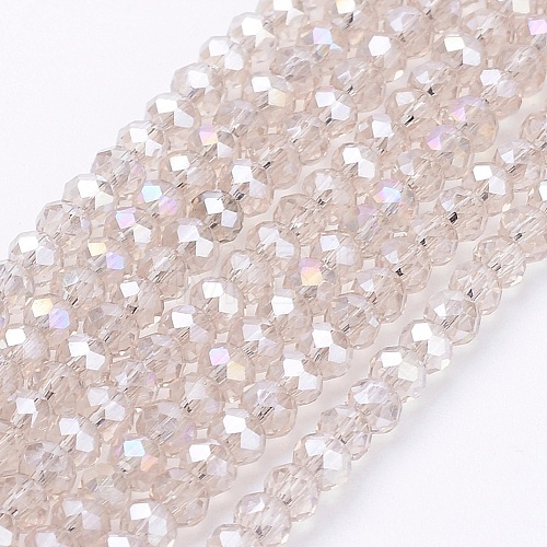 Electroplate Glass Beads Strands EGLA-F003-C13-1