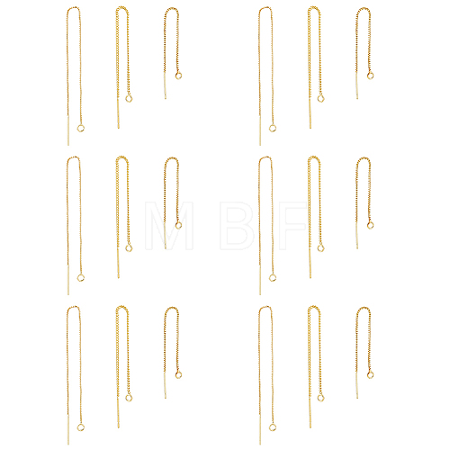 9 Pairs 3 Style Brass Stud Earring Findings KK-DC0001-38-1