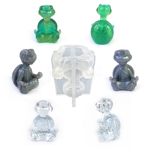 3D Yoga Turtle Figurine DIY Display Decoration Silicone Molds SIL-F007-08-1
