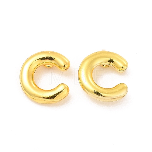 Brass Hollow Out Initial Letter Stud Earrings for Women EJEW-A044-01G-C-1