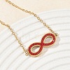 304 Stainless Steel Rhinestone Infinity Link Bracelets SA-CBA5F76-02G-4