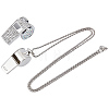 Alloy Crystal Rhinestone Whistle Pendant Necklaces NJEW-WH20001-24P-01-7