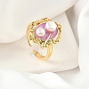 Brass Enamel Cuff Rings RJEW-K291-04G-01-1