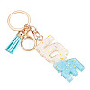 Alloy & Resin Tassel Keychainss AJEW-TADJ0001-20G-12-2