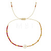 Glass Seed Beads Braided Bead Bracelets TY7987-1-3