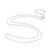 Anti-Tarnish Rhodium Plated 925 Sterling Silver Flat Cable Chain Necklace X-NJEW-A011-01A-P-2