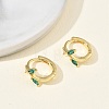 Brass Micro Pave Cubic Zirconia Hoop Earrings for Women EJEW-A167-12G-2