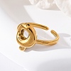 304 Stainless Steel Open Cuff Rings for Women RJEW-M060-01G-17-3