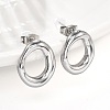 304 Stainless Steel Chunky Oval Studs Earrings for Women EJEW-K306-28P-3