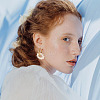 Kissitty 3 Pairs 3 Style Natural Pearl Beaded Hoop Earrings for Girl Women EJEW-KS0001-02-15