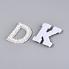 26Pcs ABS Plastic Imitation Pearl & Rhinestone & Cloth Letter Cabochons PATC-T001-01A-5
