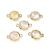 Brass Natural Lemon Quartz Connector Charms KK-Z096-01G-01-1