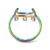 Ion Plating(IP) 304 Stainless Steel Crescent Moon Adjustable Ring for Women RJEW-M149-11RC-2