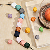 48Pcs 24 Styles Spray Painted Natural Wood Beads WOOD-CA0001-73-4