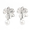 Flower 304 Stainless Steel Stud Earrings EJEW-L283-099P-2