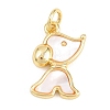 Natural Shell Dog Pendants KK-H273-03G-1