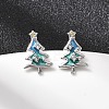 925 Sterling Silver Stud Earrings EJEW-D342-03P-3