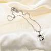 Brass Black Enamel Halloween Ghost Pendant Necklaces NJEW-B135-01A-P-4