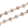 Handmade Rondelle Glass Beads Chains for Necklaces Bracelets Making X-AJEW-JB00037-05-4