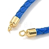 Leather Braided Cord Link Bracelets MAK-K022-01G-14-2