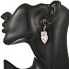 Handmade Porcelain & Resin Dangle Earrings EJEW-JE07490-2
