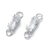 Brass Clear Cubic Zirconia Links Connectors ZIRC-G170-16P-2