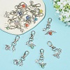 20Pcs 4 Style Alloy & Glass Pendant Decorations HJEW-YW00370-4