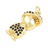 Brass Micro Pave Cubic Zirconia Pendants KK-D258-36G-01-2