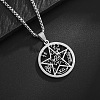 Alloy Witchcraft Pentagram Pendant 201 Stainless Steel Box Chain Necklaces for Men FS-WGE54F1-01-1