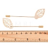 Brass Stick Lapel Pins Flat Round Settings with Iron Leaf KK-A301-03KCG-2