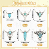 24Pcs 6 Styles Bohemian Synthetic Turquoise Cattle Pendants FIND-SZ0019-83-2